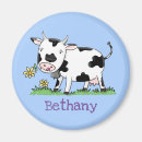Recherche de vache noire et blanche magnets Bétail