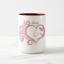 Recherche de coeur romantique tasses Chic
