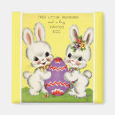 Recherche de lapin de pâques vintage magnets Jaune