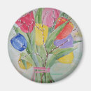 Recherche de rose de tulipe magnets Aquarelle