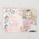 Recherche de wonderland 1ans anniversaire invitations Aquarelle