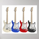 Recherche de guitare électrique rouge posters Bleu
