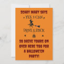 Recherche de balai sorcière invitations Effrayant