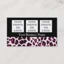 Recherche de motif léopard cartes visite Girly