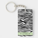 Recherche de zèbre noir et blanc porteclés Monogramme
