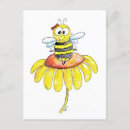 Zoek naar cartoon bee briefkaarten Bloem
