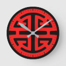 Recherche de symbole chinois horloges Rouge