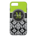 Recherche de monogramme vert de damassé électronique Élégant