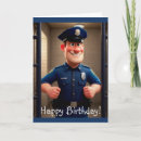 Recherche de policier anniversaire cartes Amusant