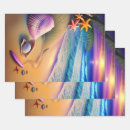 Recherche de coucher du soleil de plage papier cadeau Tropical