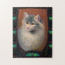 Recherche de peinture de chat puzzles Blanc