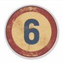 Recherche de numéro 6 autocollants Vintage