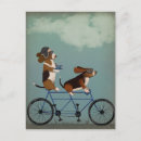 Recherche de tandem cartes postales Chiens à bicyclette