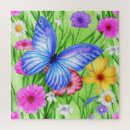 Recherche de papillons bleus puzzles Aquarelle