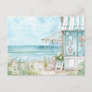 Recherche de aquarelle de plage cartes postales Illustration
