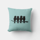 Zoek naar zwarte vogels kussens Blauw