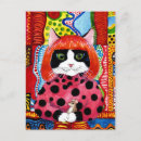 Recherche de souris cartes postales Chat