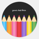 Recherche de crayon de couleur autocollants École primaire