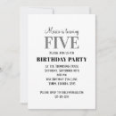 Recherche de cinquième anniversaire invitations Noir et blanc