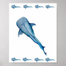 Recherche de baleine posters Aquarelle