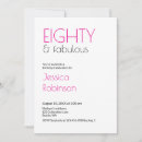 Recherche de quatre vingts invitations Fête d'anniversaire élégante