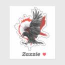 Recherche de corneille autocollants Rouge