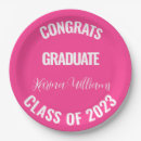 Recherche de pink graduation assiettes Diplômé