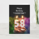 Zoek naar de 58ste van de verjaardagskaarten Gelukkige verjaardag