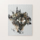 Recherche de loup gris puzzles Forêt