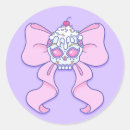 Recherche de crâne de kawaii autocollants Rose