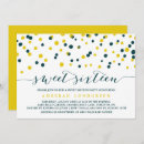 Recherche de jaune et turquoise invitations Élégant