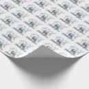 Recherche de arbres neigeux papier cadeau Bleu