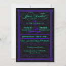 Recherche de turquoise noir mariage invitations Vintage