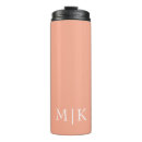 Recherche de pêche et blanc tasses Monogramme