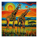 Recherche de savane africaine art Coucher de soleil