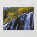 Recherche de paysage de cascade cartes postales Bleu
