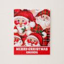 Recherche de père noël vintage puzzles Rouge
