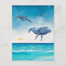 Recherche de baleines cartes postales Aquarelle