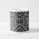Recherche de motif ethnique tasses Noir et blanc