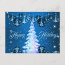 Recherche de arbre noël blanc cartes postales Bleu