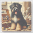 Recherche de peinture chien de dessous de verres Chiot
