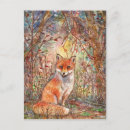 Recherche de renarde cartes postales Aquarelle