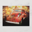 Recherche de pompier vintage cartes postales Rouge