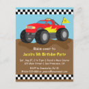 Recherche de monster truck anniversaire invitations Rouge