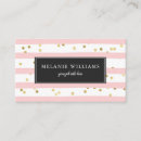 Recherche de rayures roses et blanches cartes visite Maquilleur