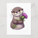 Recherche de chardons cartes postales Aquarelle