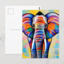 Recherche de éléphants colorés cartes postales Africain
