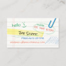 Recherche de notes cartes visite Script
