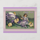 Recherche de poussin vintage de pâques cartes postales Fille
