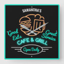 Recherche de vert de néon horloges Café